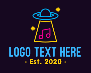 Music Player - Neon Alien Music Lounge logo design