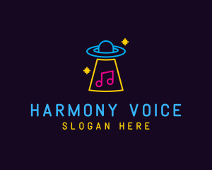 Sing - Neon Alien Music Lounge logo design