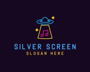 Space Vehicle - Neon Alien Music Lounge logo design