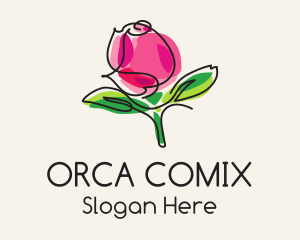 Orchid - Rose Bud Monoline logo design