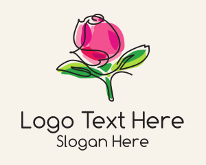 Doodle - Rose Bud Monoline logo design