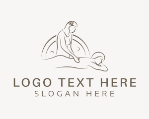 Hot Stone - Brown Back Massage logo design