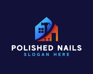 Hammer Carpentry Nail logo design