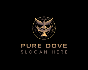 Hand Dove Bird logo design