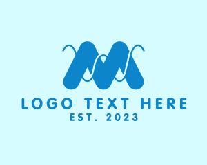 Network - Digital Wave Letter M logo design