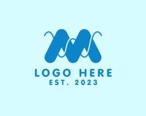 Networking - Digital Wave Letter M logo design