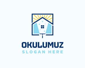 Caretaker - Sunrise Home Clean Squeegee logo design