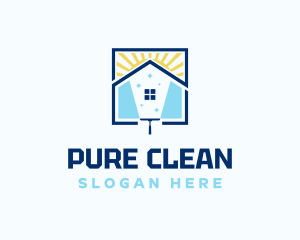 Sunrise Home Clean Squeegee logo design