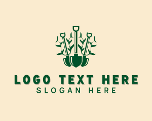 Landscaping Shovel Plant logo design