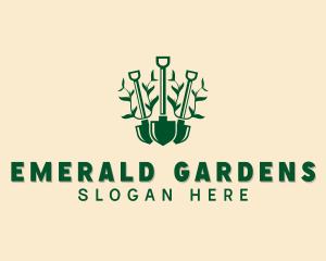 Landscaping Shovel Plant logo design