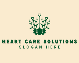 Landscaping Shovel Plant logo design