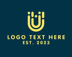 Internet - Cyber Company Letter U logo design