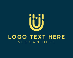 Telecom - Cyber Company Letter U logo design