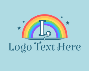 Rainbow - Sparkly Rainbow Letter logo design