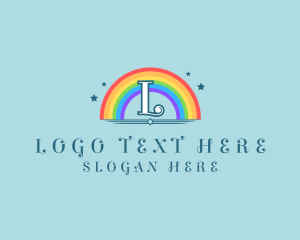 Playful - Sparkly Rainbow Cloud logo design