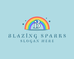 Sparkly Rainbow Cloud logo design