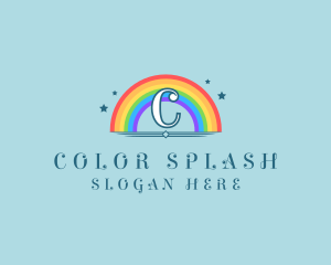 Sparkly Rainbow Cloud logo design