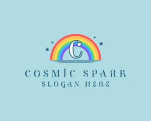 Sparkly Rainbow Cloud logo design