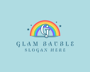 Sparkly Rainbow Cloud logo design