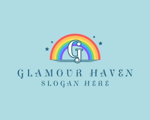 Sparkly Rainbow Cloud logo design