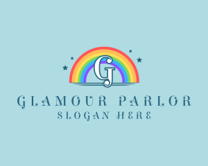 Sparkly Rainbow Cloud logo design