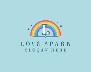 Sparkly Rainbow Cloud logo design