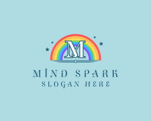 Sparkly Rainbow Cloud logo design