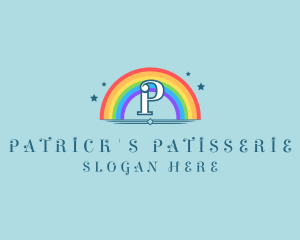 Sparkly Rainbow Cloud logo design