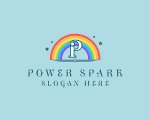 Sparkly Rainbow Cloud logo design