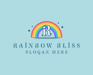 Sparkly Rainbow Cloud logo design