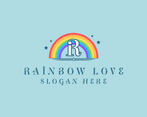 Sparkly Rainbow Cloud logo design