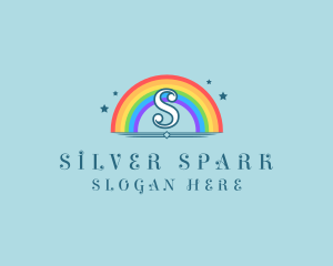 Sparkly Rainbow Cloud logo design