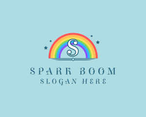 Sparkly Rainbow Cloud logo design