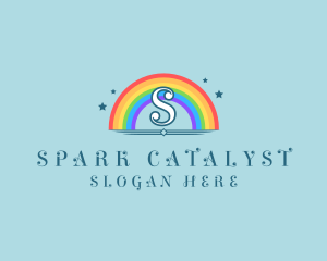 Sparkly Rainbow Cloud logo design