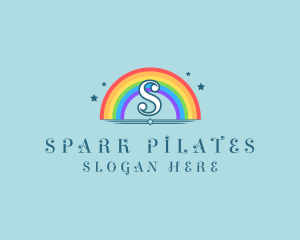 Sparkly Rainbow Cloud logo design