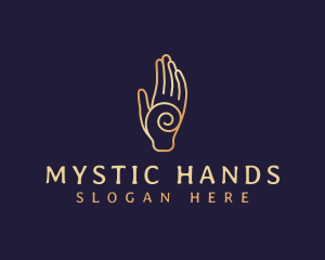 Golden Swirl Hand logo design