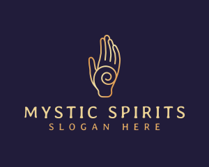 Golden Swirl Hand logo design