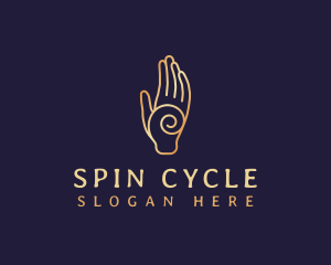 Spin - Golden Swirl Hand logo design