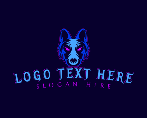 Snarling - Gaming Wolf Dog logo design