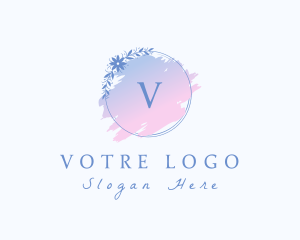 Floral Watercolor Wreath Logo