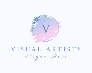 Floral Watercolor Wreath Logo