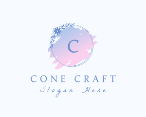 Floral Watercolor Wreath logo design