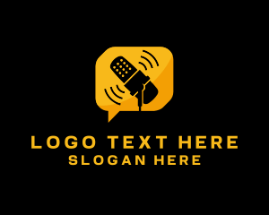 Singer - Microphone Talk Podcast logo design
