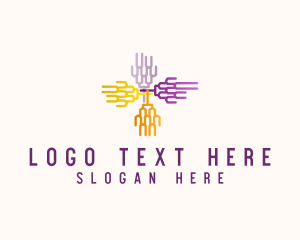 Marketing - Cross Circuit Hexagon logo design