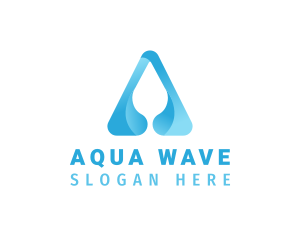 Water Drink Letter A logo design