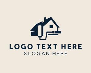 Contractor - House Paint Roller Maintenance logo design