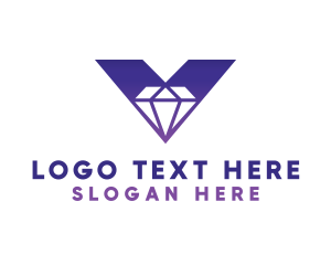 Letter V - Bold V Diamond logo design