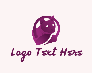 Vet - Purple Gradient Cat logo design