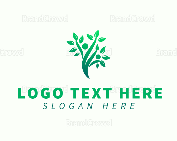 Eco Human Tree Plant Logo