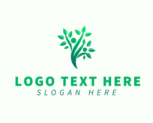 Gradient - Eco Human Tree Plant logo design